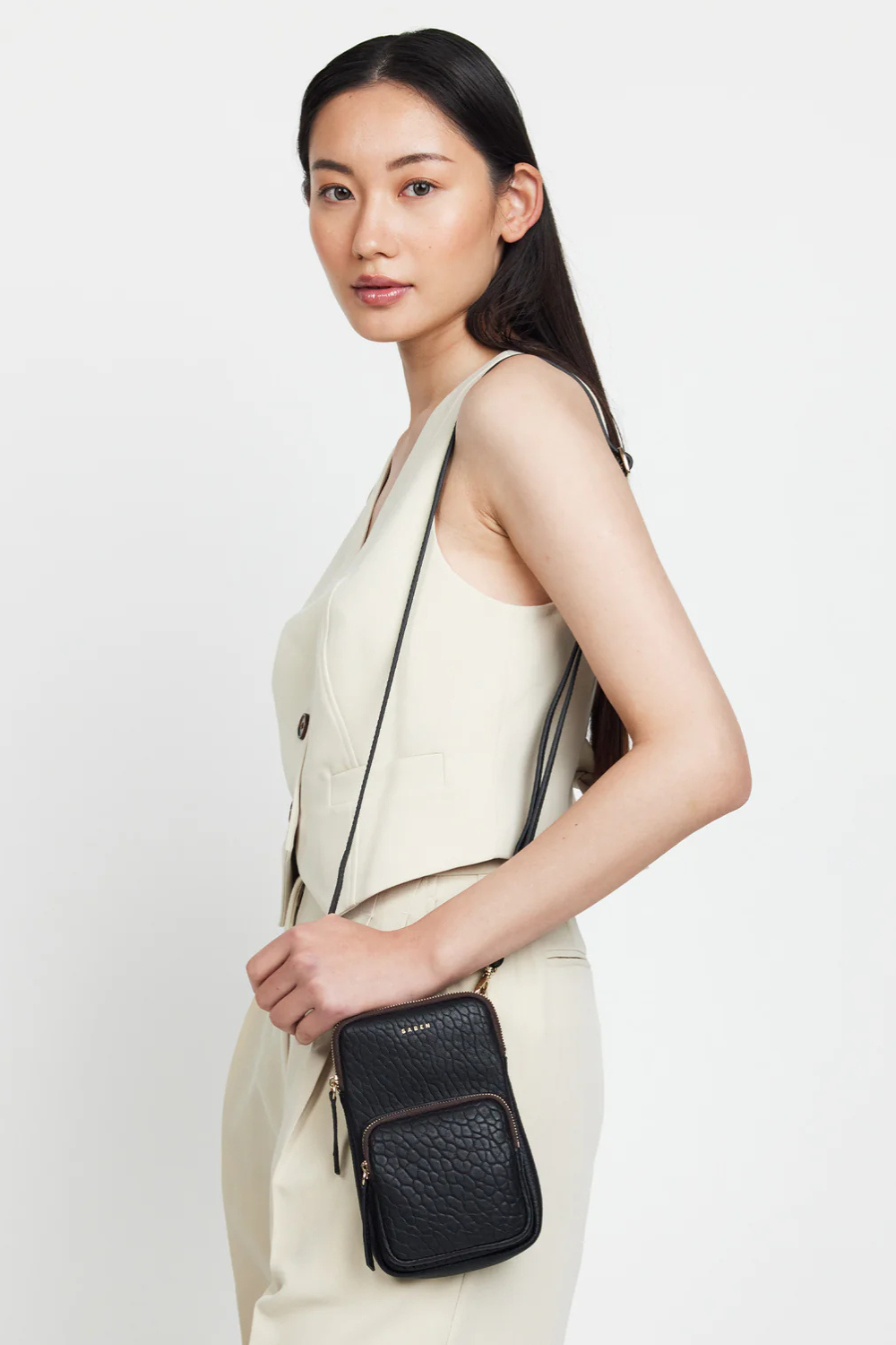 Nikko Pocket Phone Sling | Black Bubble