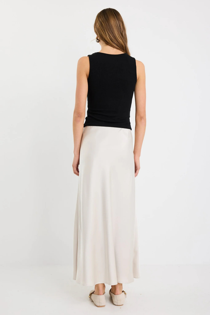 Prodigy Pearl Satin Bias Maxi Skirt