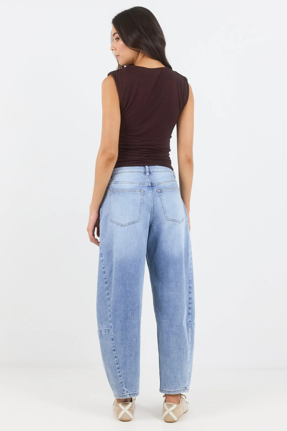 Graduate Light Blue Stretch Barrel Jeans