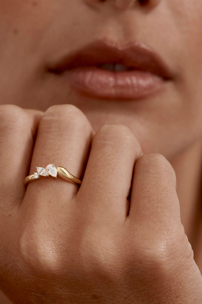 18k Gold Vermeil Crystal Wings Ring