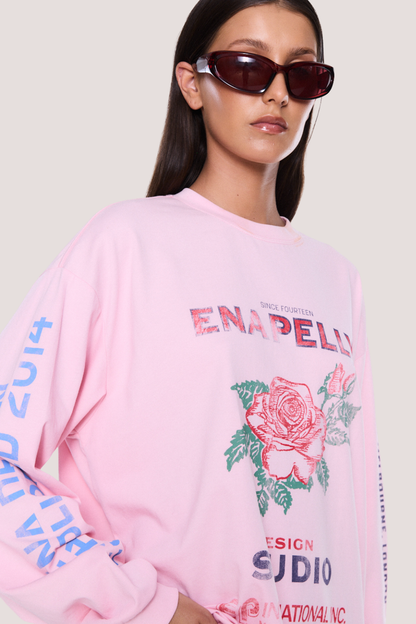 Hailey Long Sleeve Cuffed Tee | Blush Pink