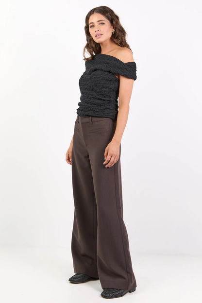 Fierce Chocolate Low Rise Stretch Wide Pants