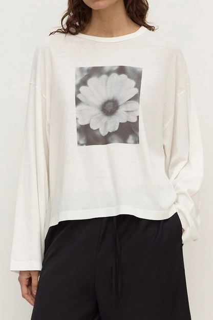 Flora Long Sleeve Tee | Antique White