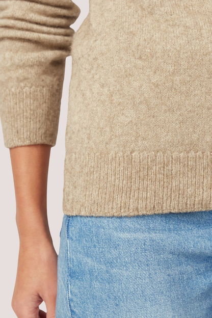 Cross Neck Sweater | Latte