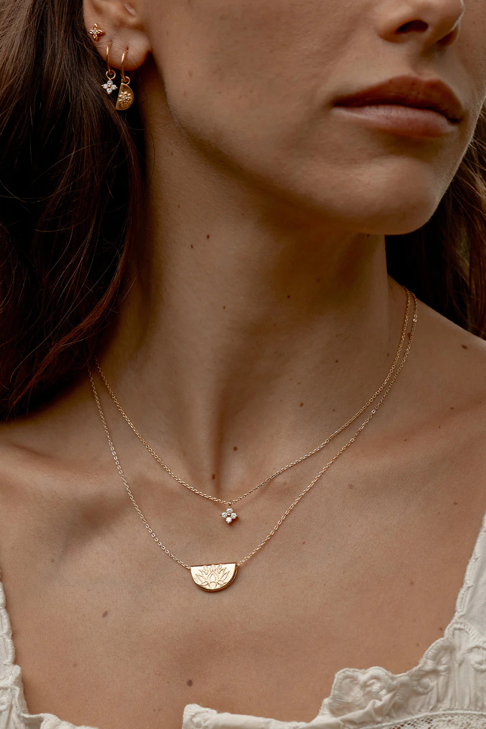 18k Gold Vermeil Crystal Bloom Hoops