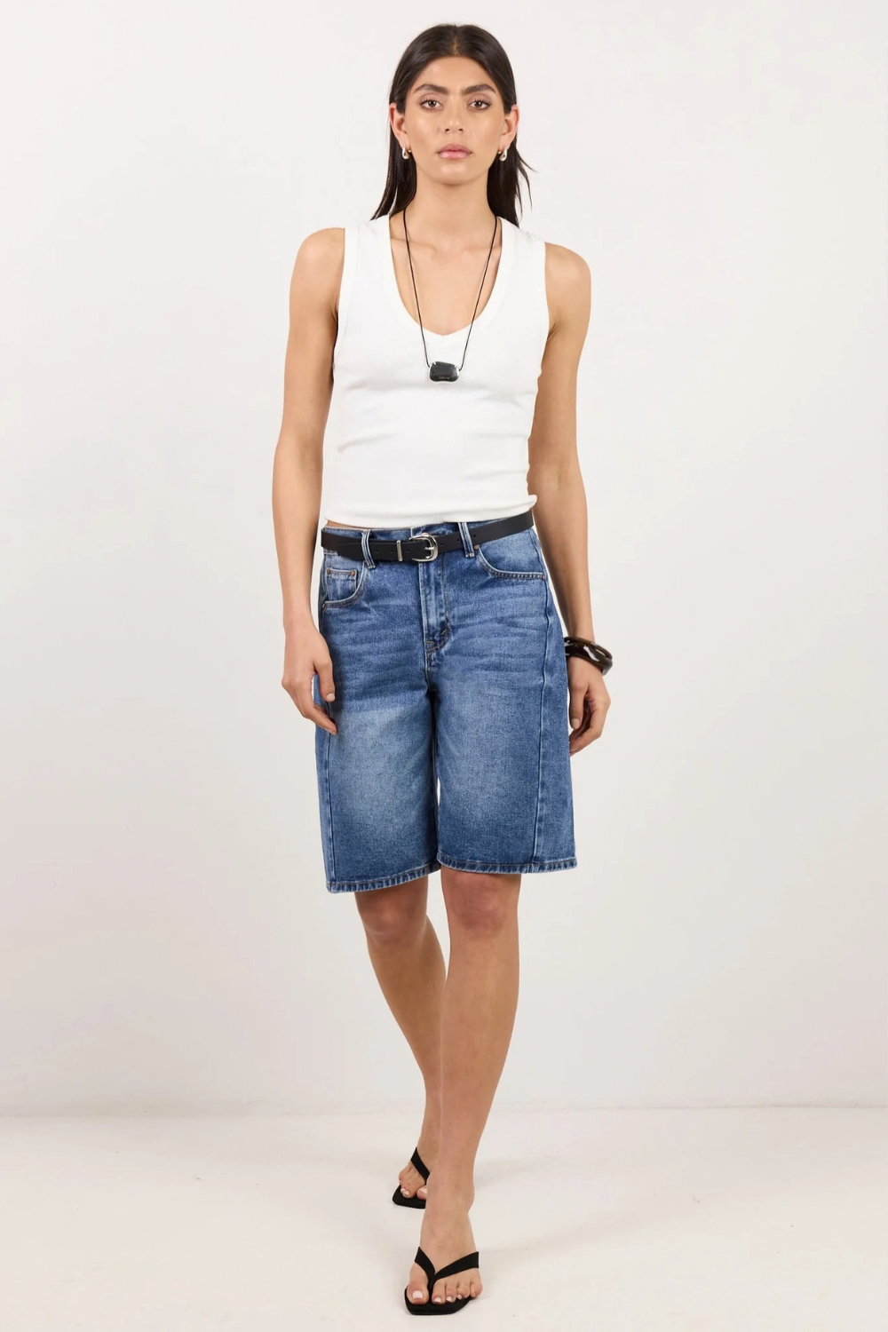 Academy Deep Blue Denim Barrel Shorts