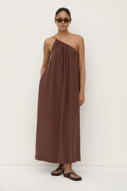Mila Asymmetrical Maxi Dress | Espresso