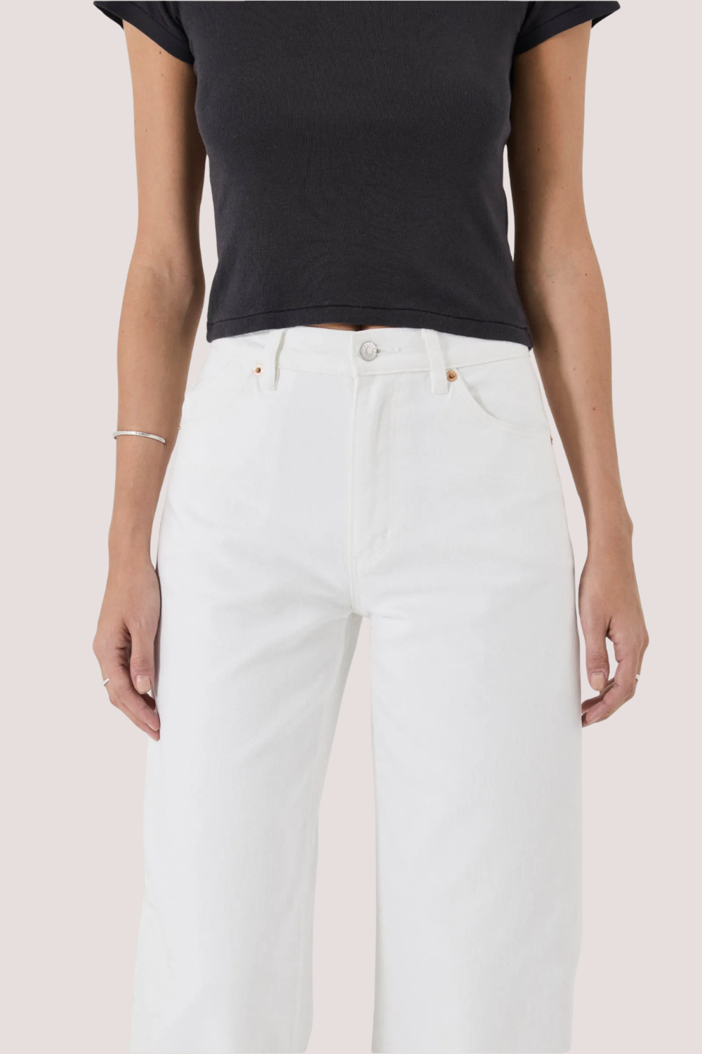 Gigi Barrel Jean | Vintage White