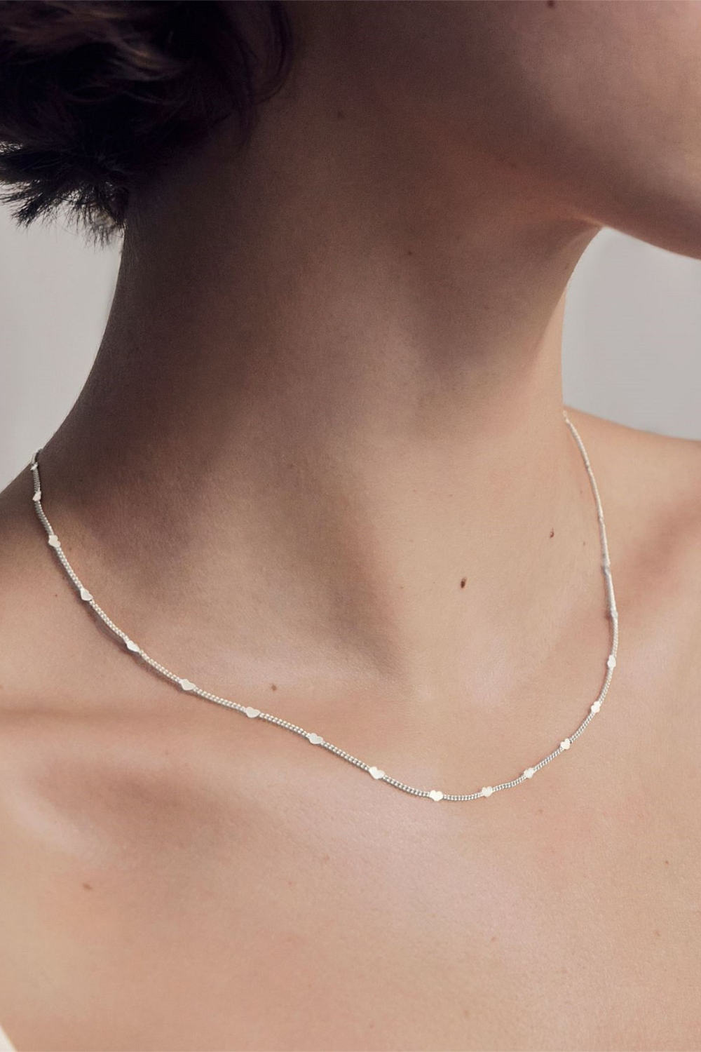 Fine Heart Chain Necklace | Silver