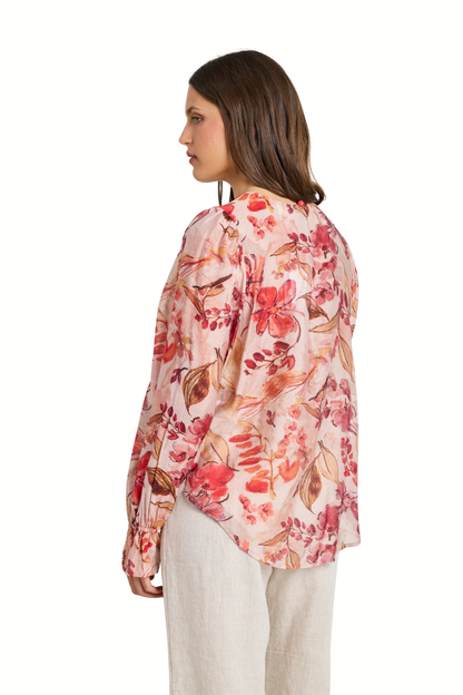 Endless Blush Floral Blouson Sleeve LS Top