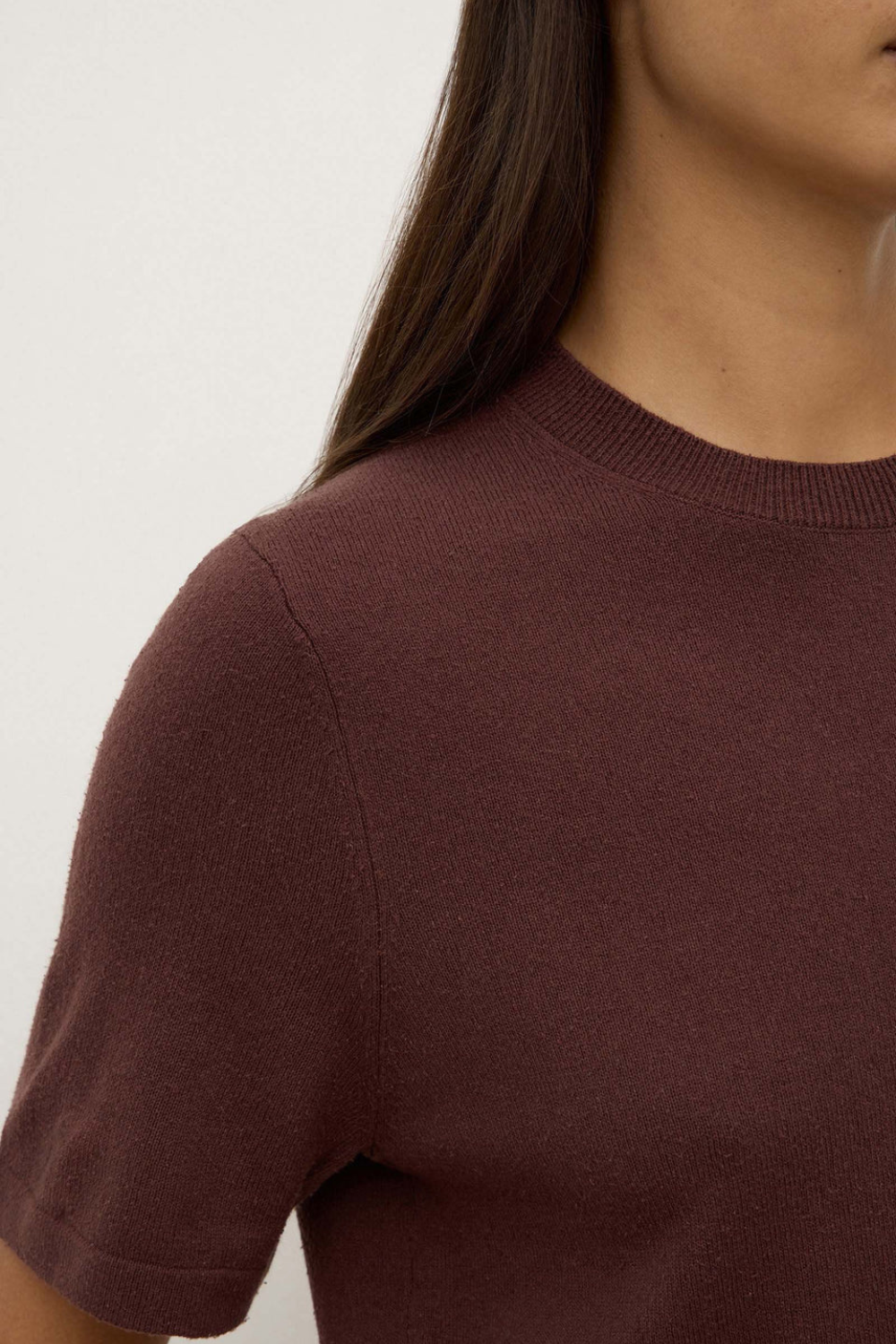 June Silk Knit Tee | Espresso