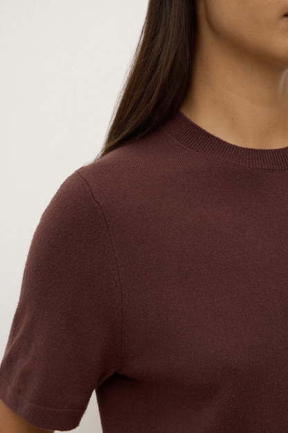 June Silk Knit Tee | Espresso