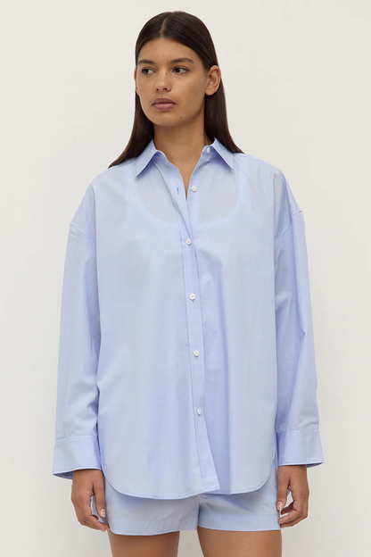 Havana Stripe Poplin Shirt | Blue/White Stripe