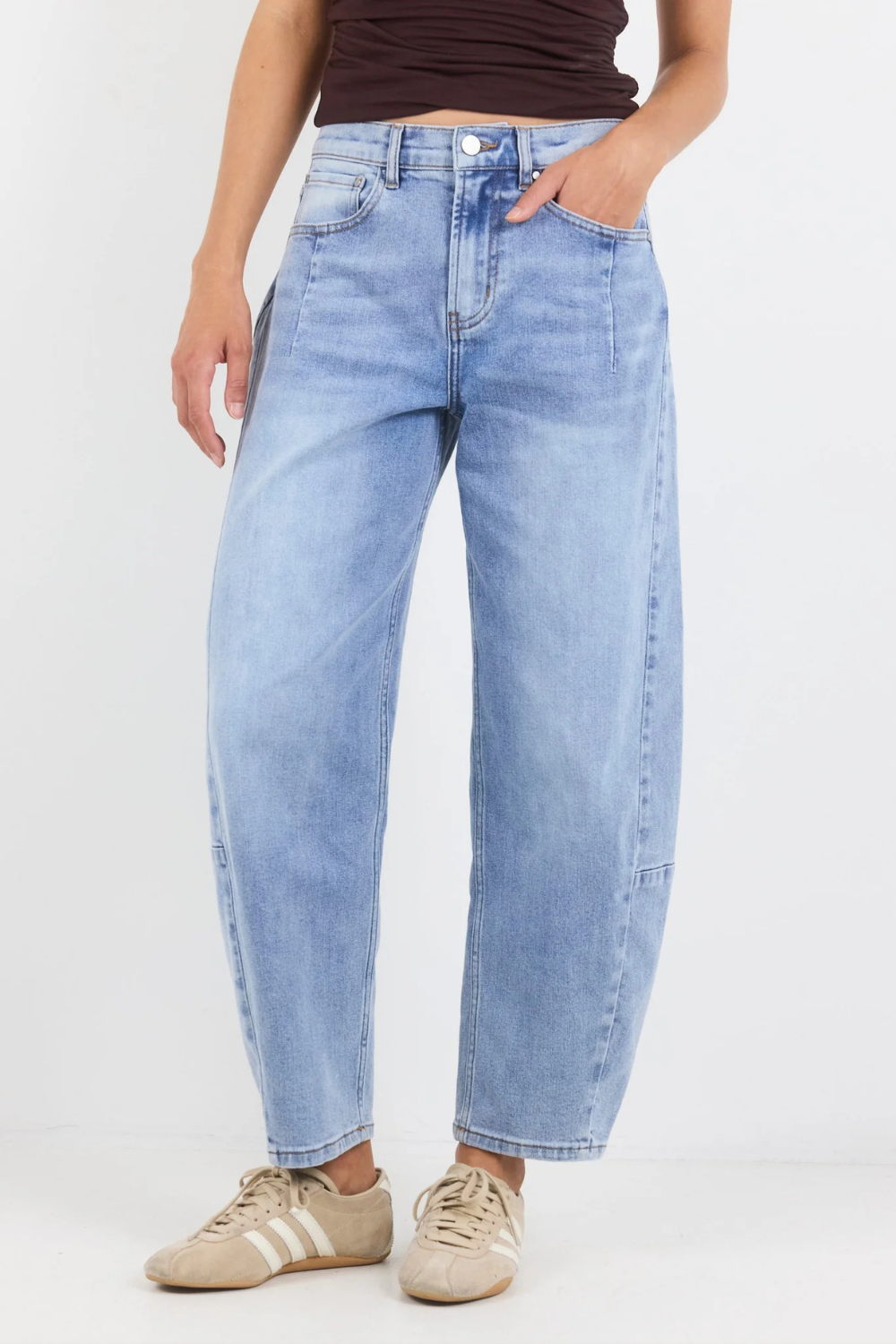 Graduate Light Blue Stretch Barrel Jeans