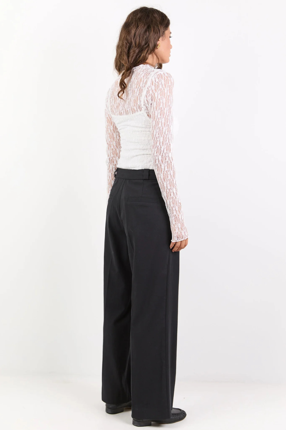 Jaunty Black Slant Pocket Wide Leg Pants