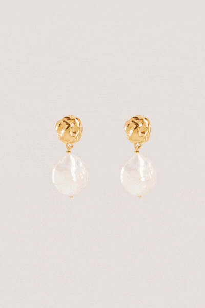 18k Gold Vermeil Endless Grace Pearl Drop Earrings