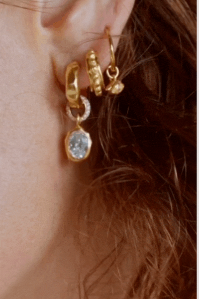 18k Gold Vermeil Stay Wild Hoops