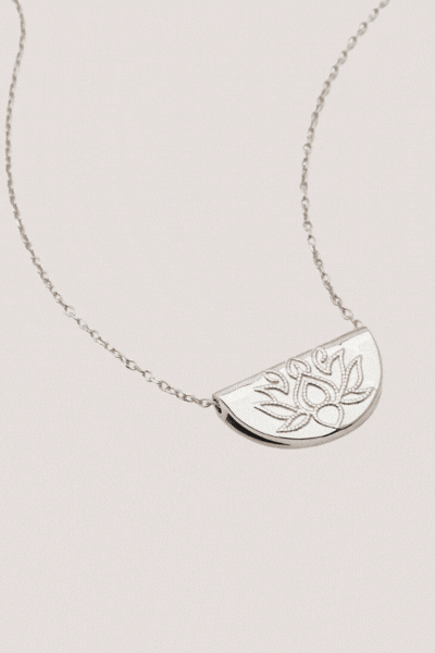 Sterling Silver Lotus Short Necklace
