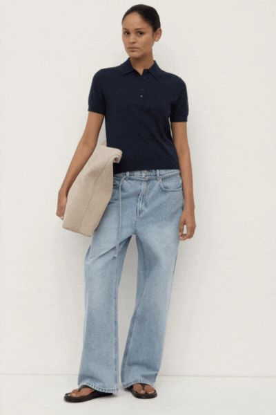 Sloane Cotton Cashmere Polo | True Navy