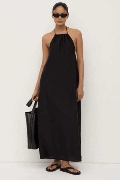Addison Halter Maxi Dress | Black
