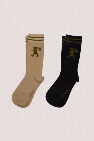 Runaway Girl Socks 2 Pack | Black/Sesame
