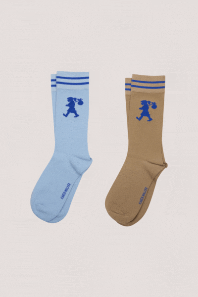 Runaway Girl Socks 2 Pack | Sky Blue/Sesame