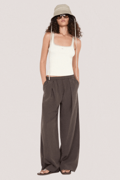 Lana Square Neck Tank | Chalk/Cement