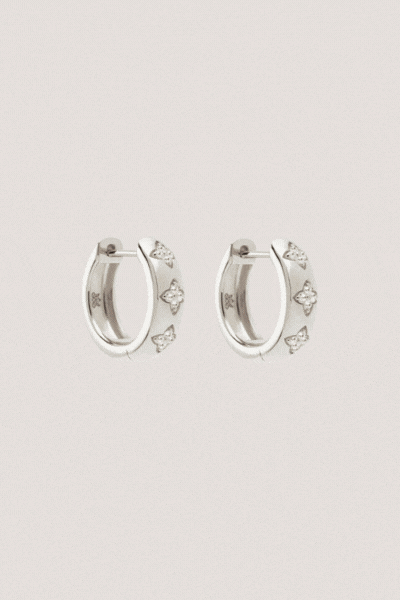 Sterling Silver Bloom With You Lotus Hoops