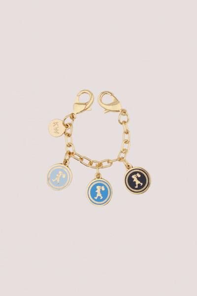 Coins Chain Charm Gold/Blue Multi