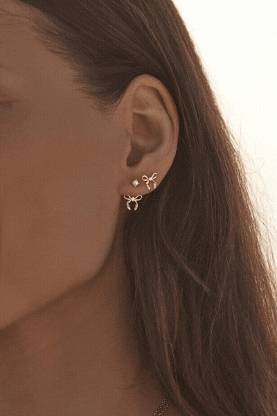 18k Gold Vermeil Forever More Bow Stud Earrings