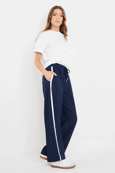 Townie Blue Side Stripe Elastic Waist Pants
