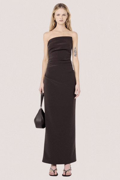 Lior Strapless Dres | Espresso