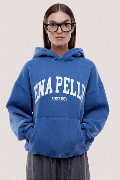 Varsity Hoodie | Washed Indigo