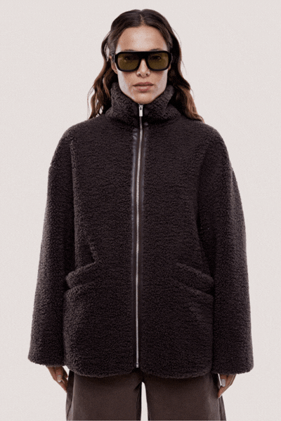 Jayla Teddy Jacket | Espresso