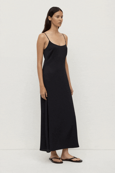 Amaris Silk Maxi Dress | Black