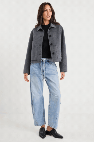 Ranger Charcoal Marle Wool Blend Soft Jacket