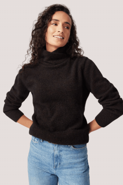 Cross Neck Sweater | Chocolate