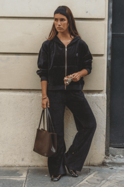 AJ Velour Trackpant | Noir