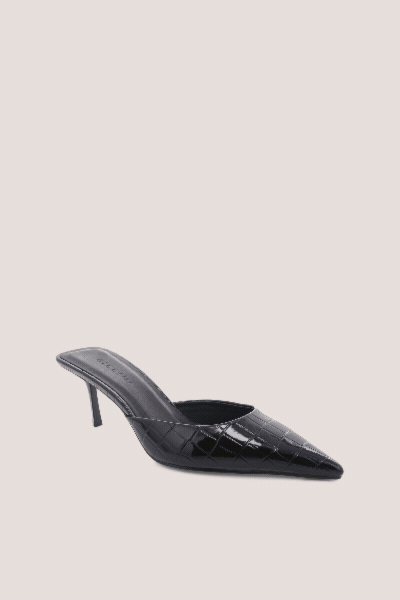Rayona | Black Patent Croc
