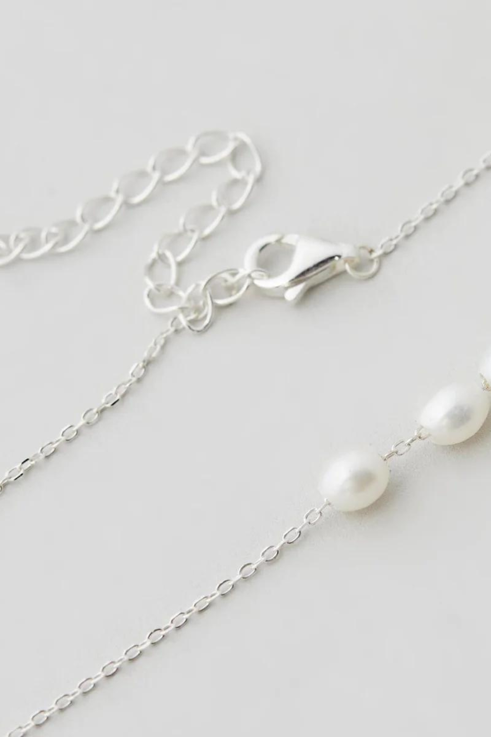 Mini Pearl Necklace | Silver