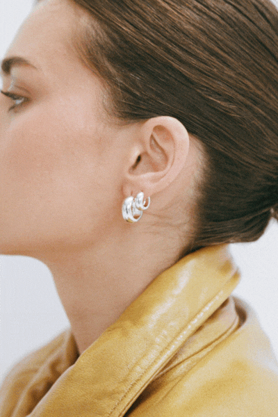 Petite Thick Huggies | White Gold | 8mm