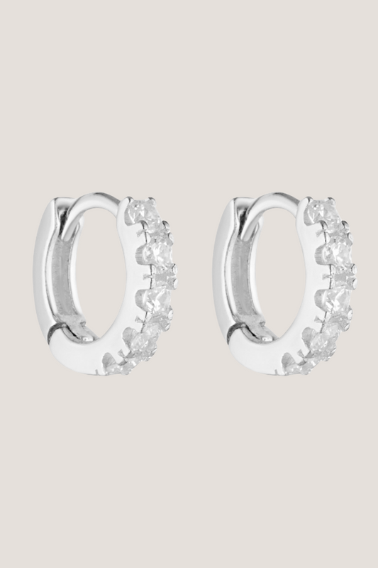 Angel Huggies | Silver/Clear 7mm