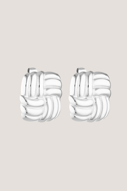 Baby Cushion Earrings | White Gold