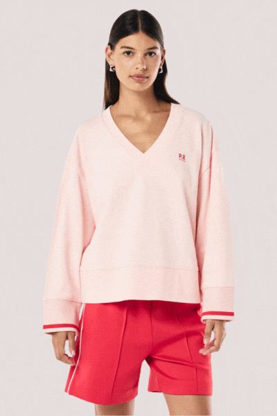 Courtside V-Neck Sweat | Petal