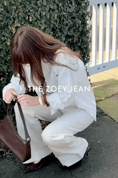 Zoey Ecru High Rise Wide Leg Pocket Jean