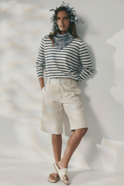 Fountain Sweater | White Linen |Tidepool