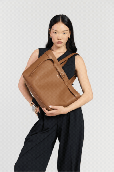 Tabby Shoulder Bag | Tan + Bronze