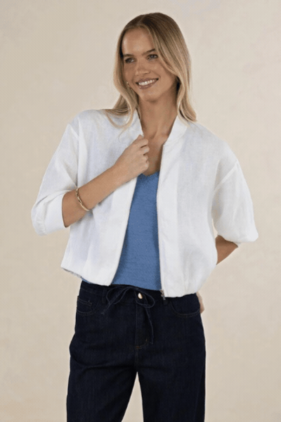 Arden Bomber Jacket | White