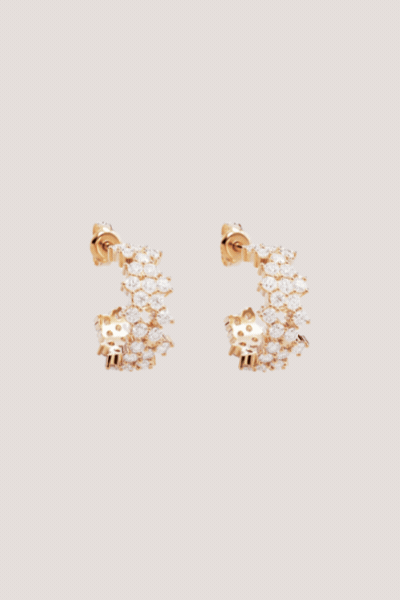 18k Gold Plated Crystal Dust Hoops