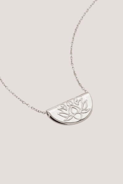 Sterling Silver Live In Light Lotus Necklace